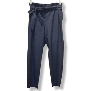 LOFT Petite Navy Paperbag Tie Waist Pants